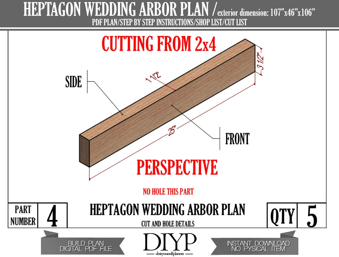 Heptagon Wedding Arbor Digital Plans PDF - Arch Build Instructions