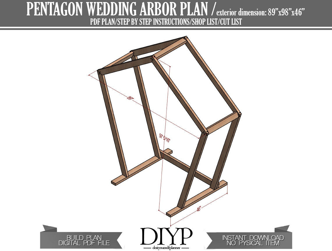 How to build a wedding arbor - pentagon wedding arch ideas