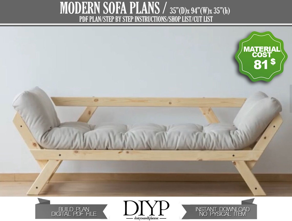 Modern sofa plans, wooden sofa, sofa build plan, outdoor furniture, outdoor sofa, couch plan, easy woodworking plans