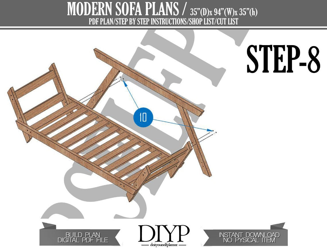 Modern sofa plans, wooden sofa, sofa build plan, outdoor furniture, outdoor sofa, couch plan, easy woodworking plans