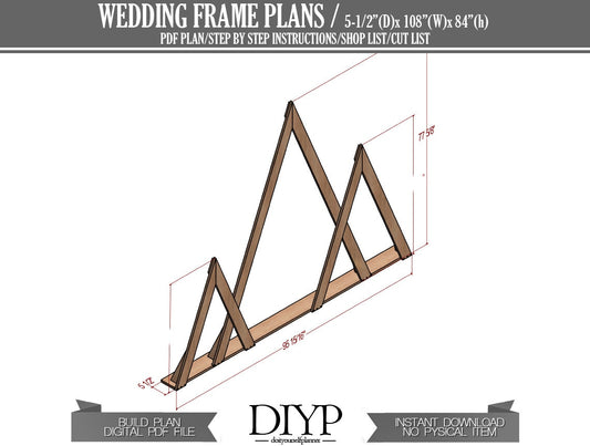 Mountain form wedding arch plans, diy plans for triangle wedding arbor