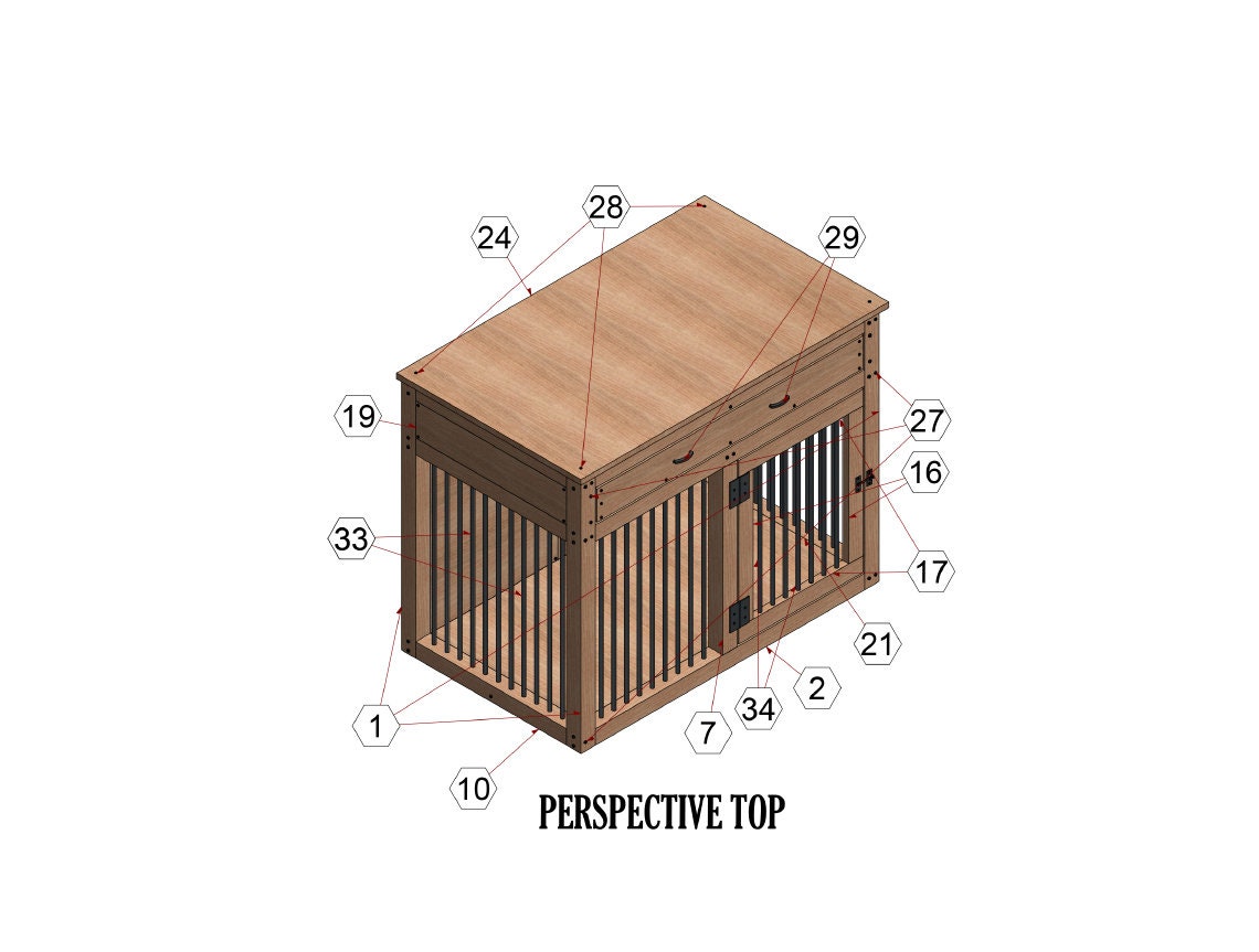 DIY Plans for Single Large Dog Kennel with drawers Dog Crate Furnitu Doityourselfplanner