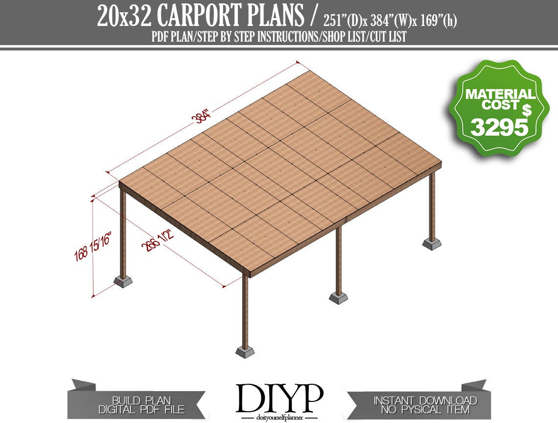 DIY Plans for shed, 20x32 Single Slope Covered deck