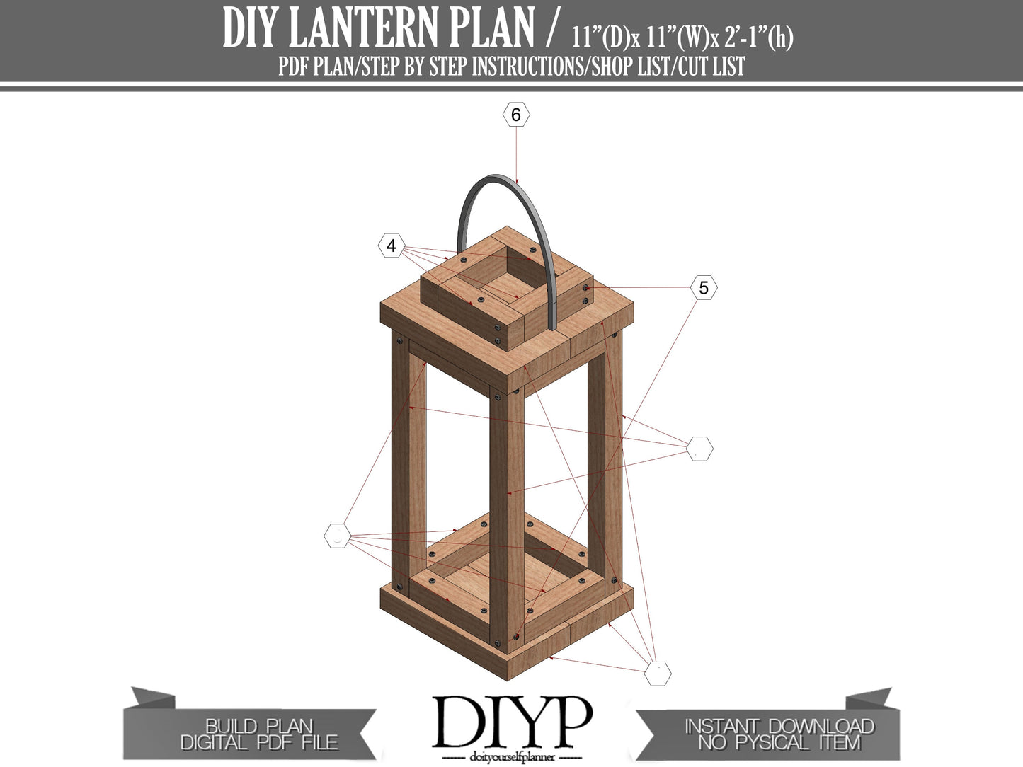 Diy plans for Farmhouse wooden floor lantern - Wooden Lantern for Wedding Table Decoration - Wooden lampion
