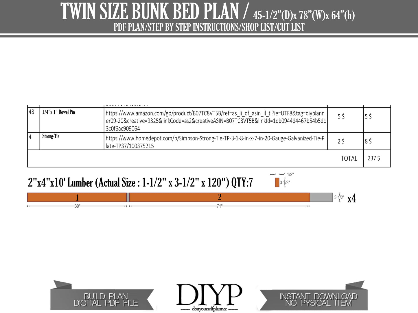 Easy and cheap bunk ben plans , build plans for wooden twin size bunk bed