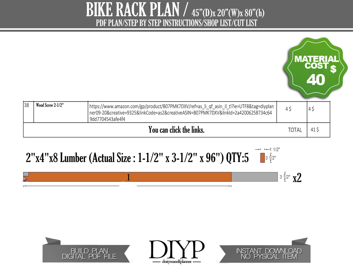 Wooden bike rack woodworking plans, bicycle rack plan