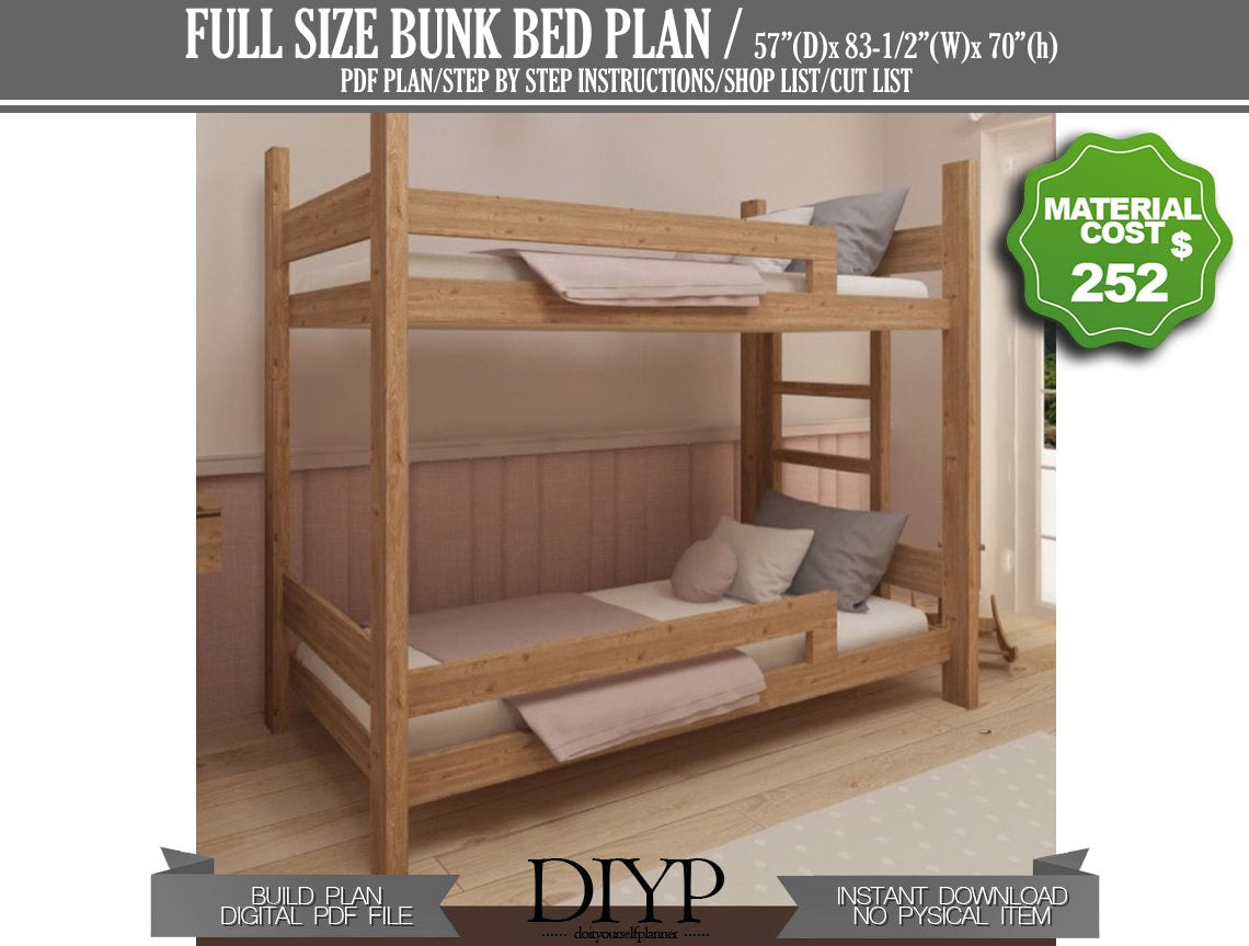 Full size Bunk Bed plan , Build your own bunk bed