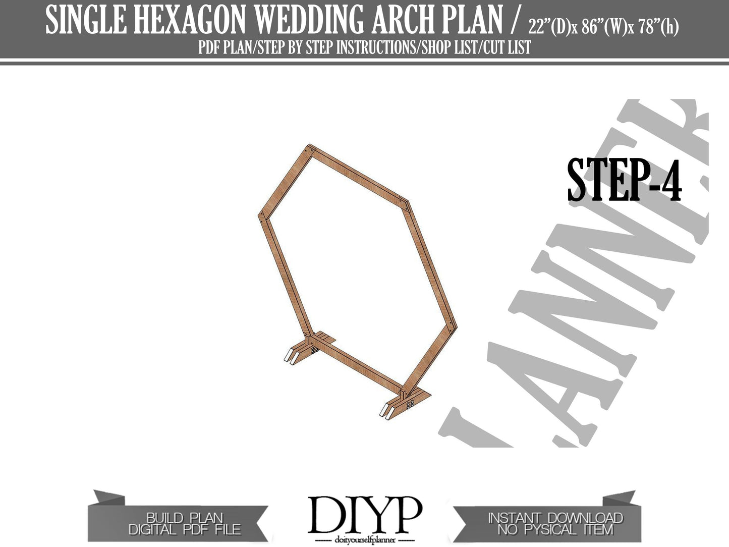 Portable hexagon wedding arbor plan - wedding arch ideas